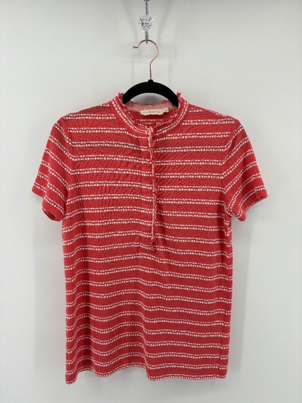 MASSIVE $10 SALE Orange & White Stripes Textured Tory Burch Top